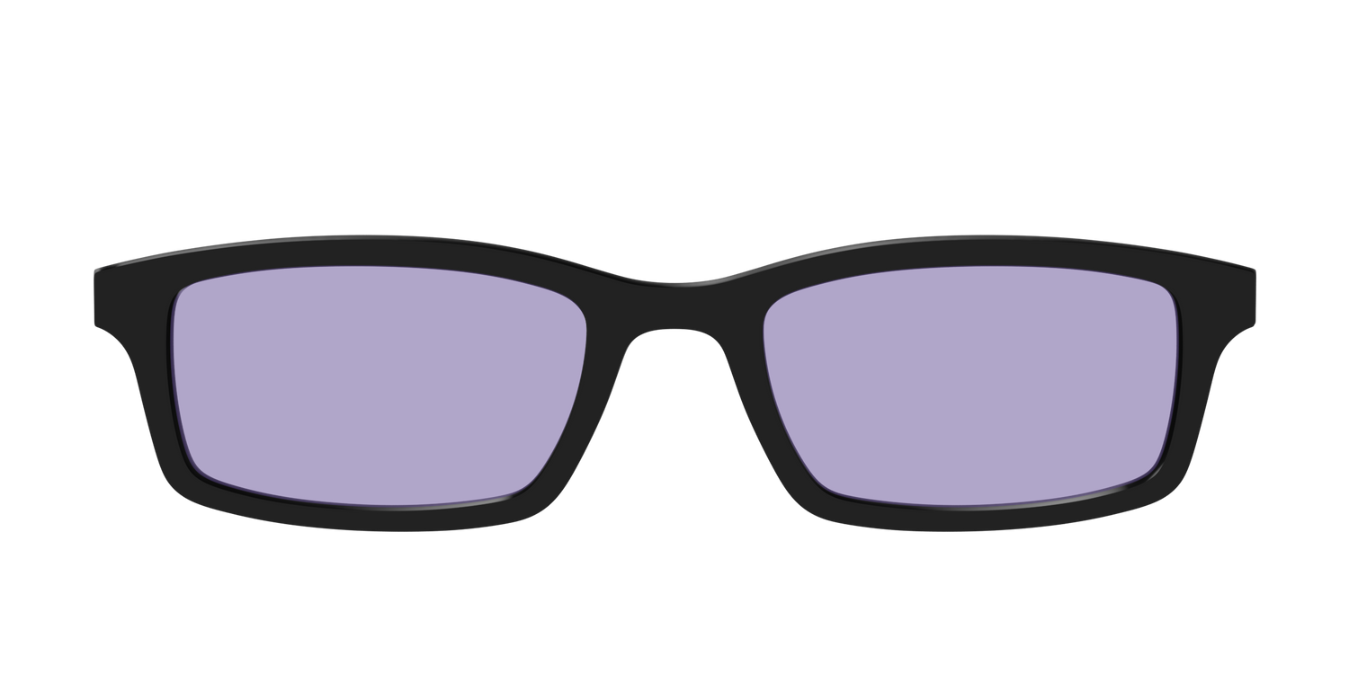 The Black With Celestial Purple Lens - Front Top Image - Pair Eyewear