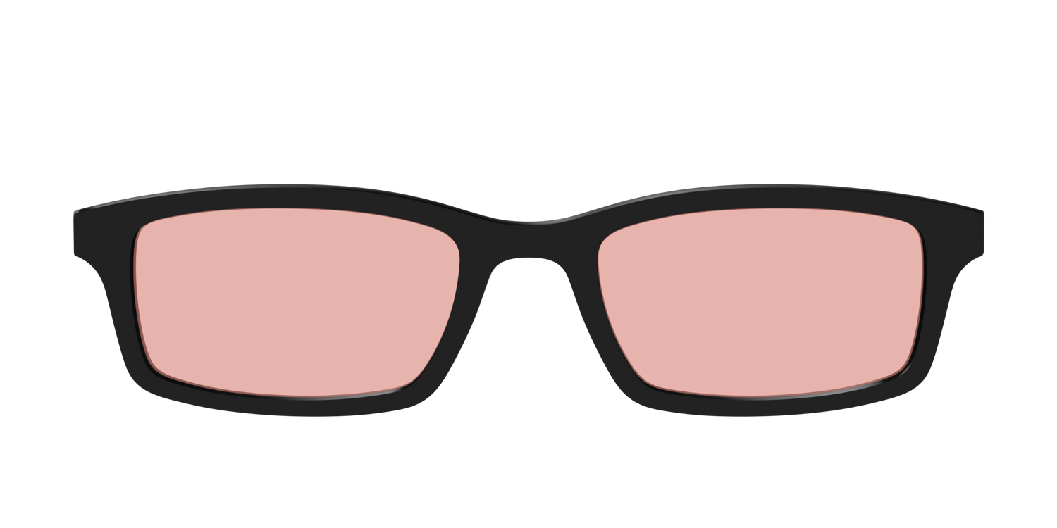 The Black With Coral Pink Lens - Front Top Image - Pair Eyewear