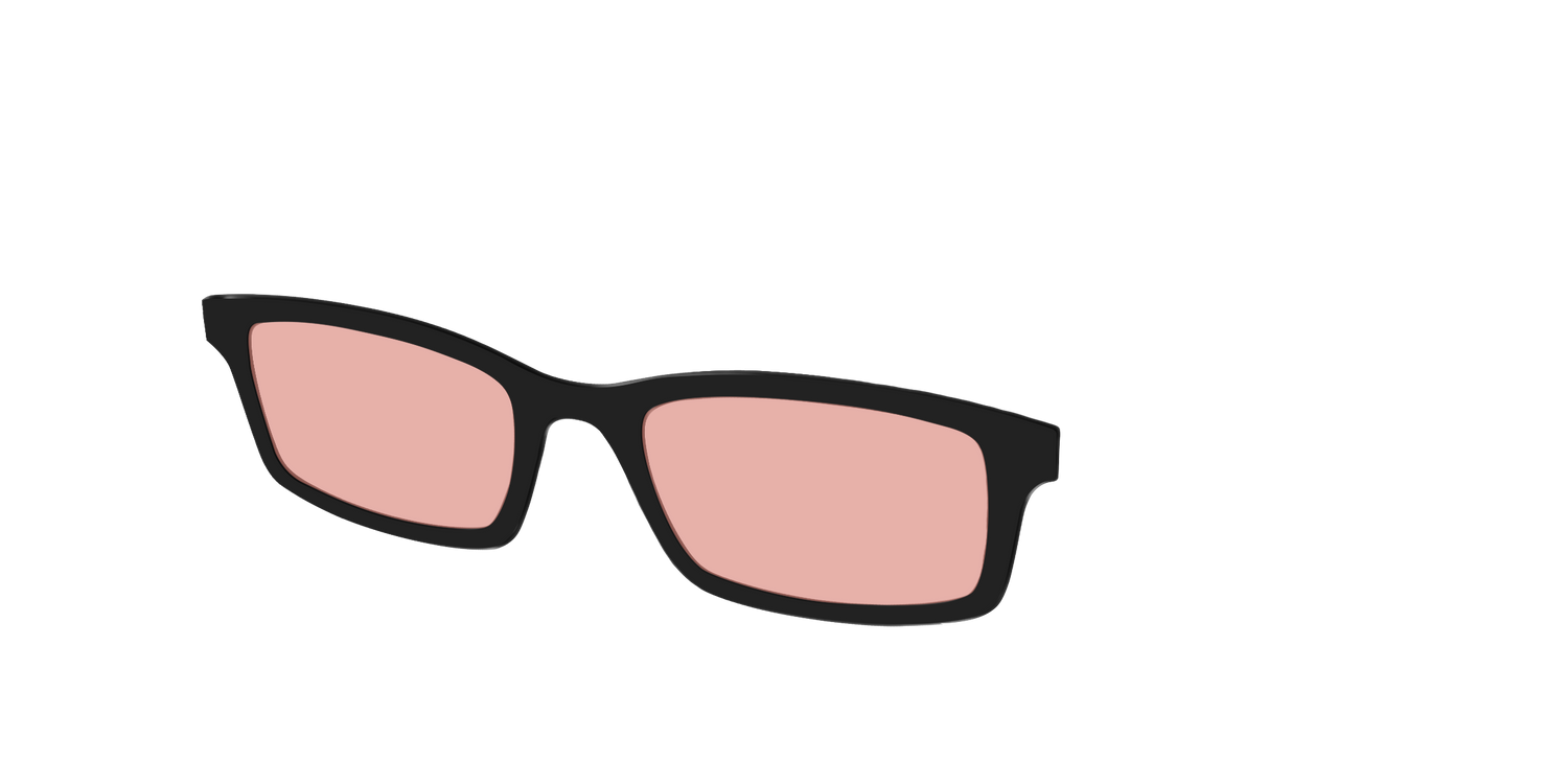 The Black With Coral Pink Lens - Angle Top Image - Pair Eyewear