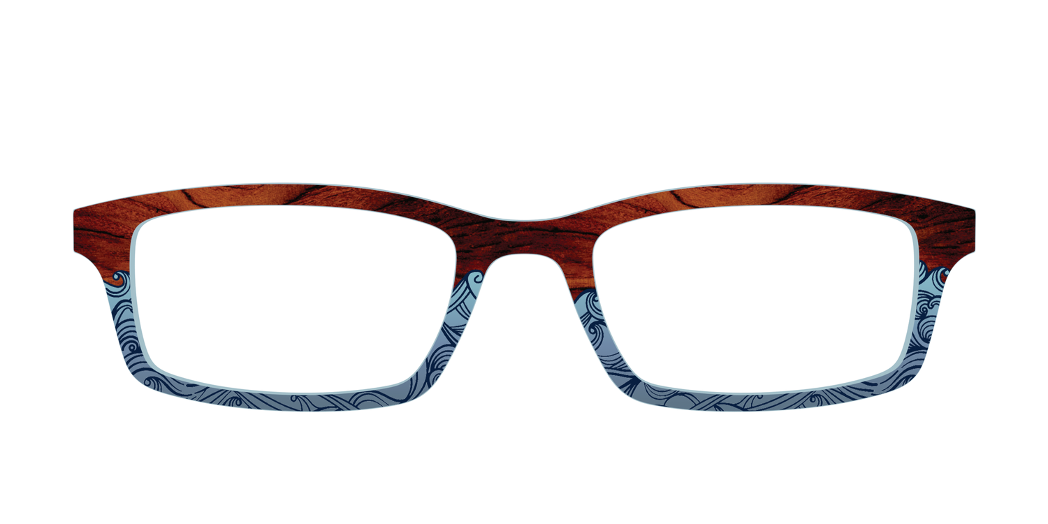 The Blue Wood Waves Crystal - Front Top Image - Pair Eyewear