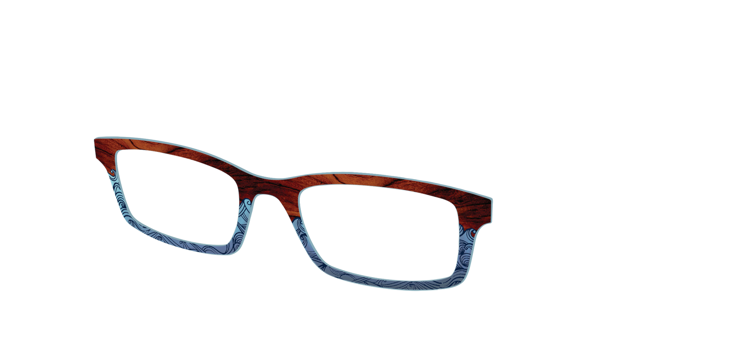 The Blue Wood Waves Crystal - Angle Top Image - Pair Eyewear