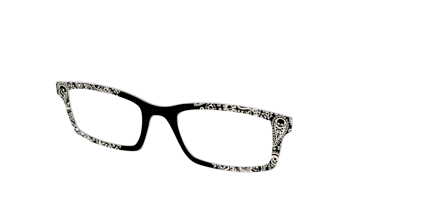 The Bone White Paisley - Angle Top Image - Pair Eyewear