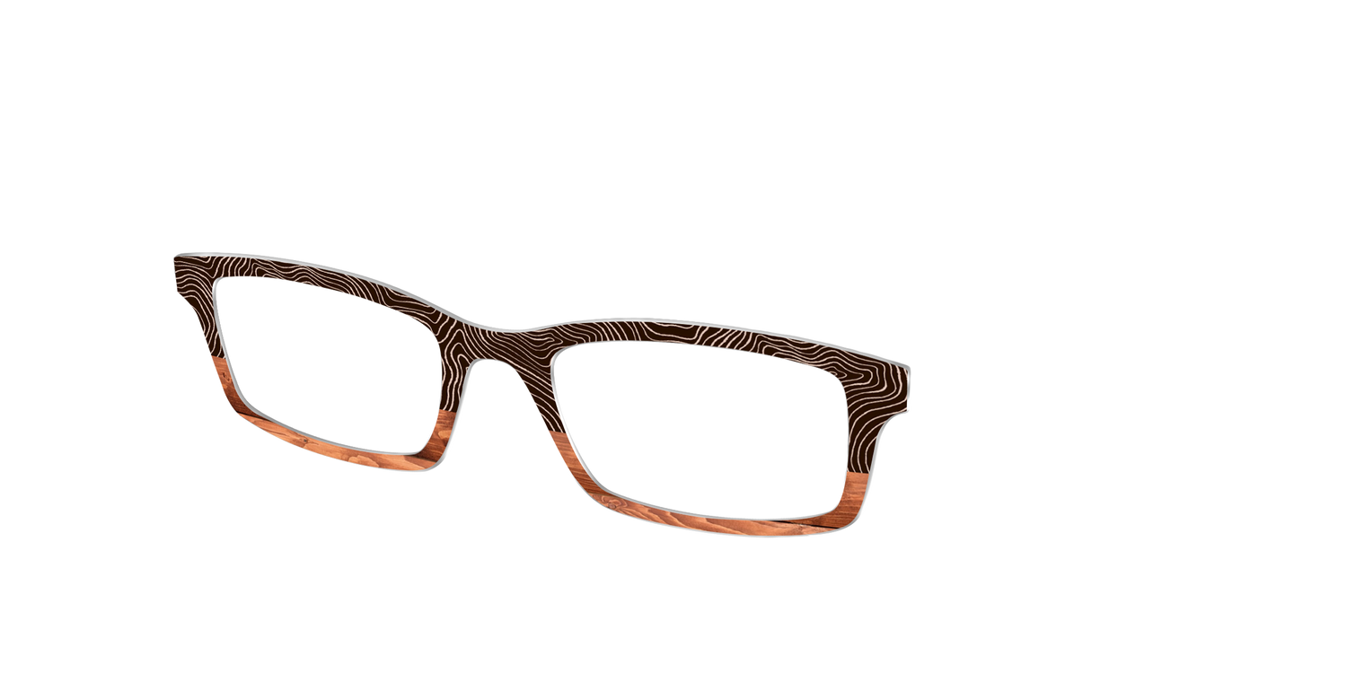 The Cabin Woodgrain Split - Angle Top Image - Pair Eyewear