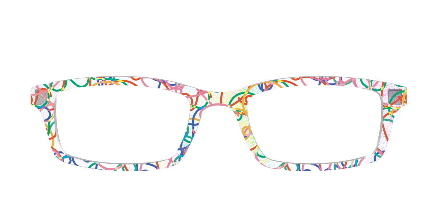 The Celebration Streamers Holographic Crystal - Front Top Image - Pair Eyewear