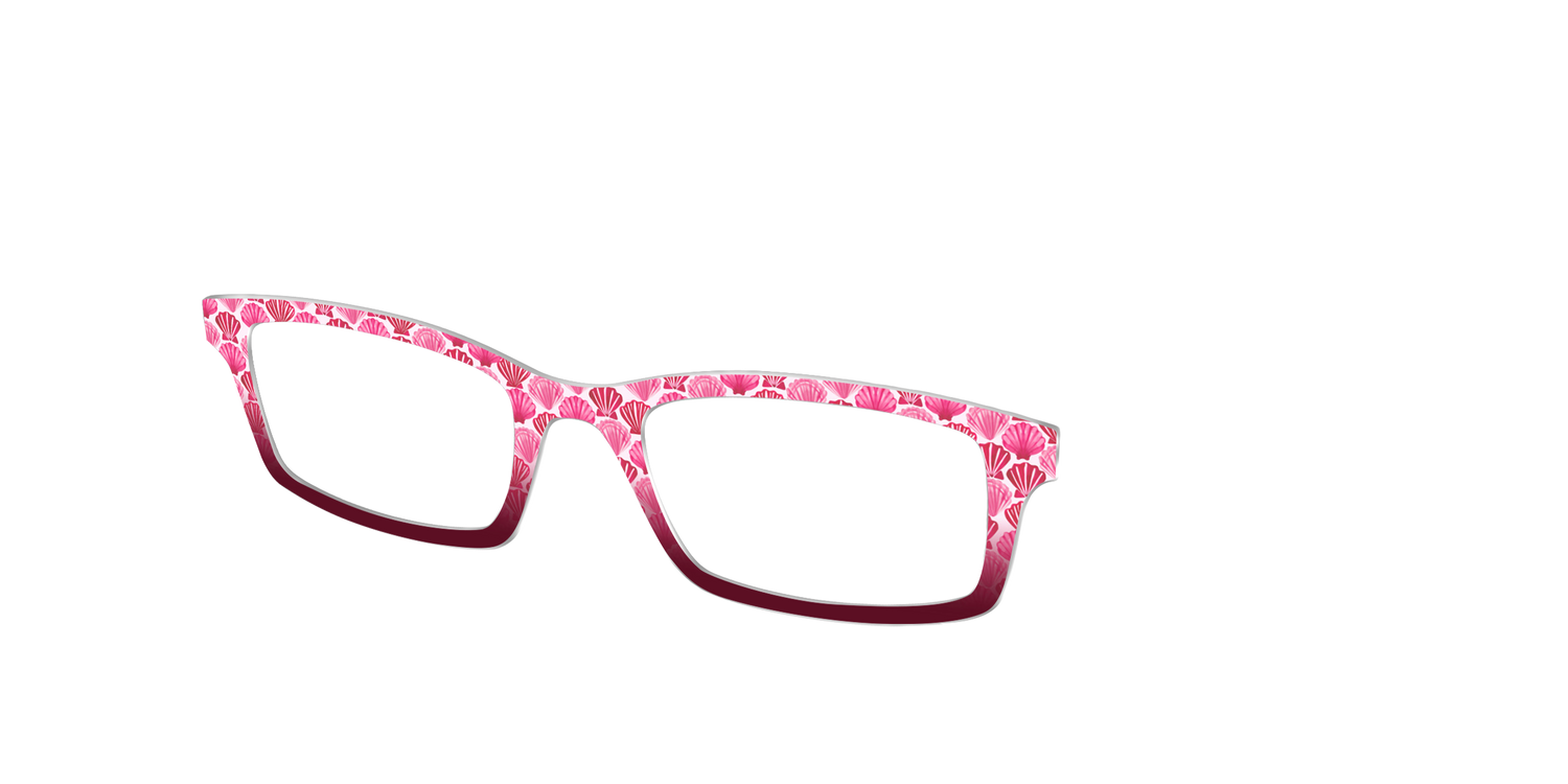 The Cerise Shell Scallop - Angle Top Image - Pair Eyewear
