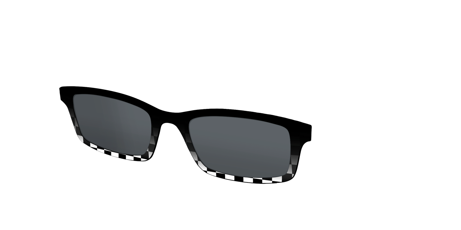 The Polarized Checkerboard Fade Sun Top - Angle Top Image - Pair Eyewear