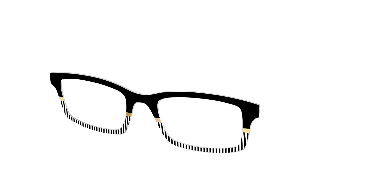 The Chic Stripes Crystal with Gold Foil - Angle Top Image - Pair Eyewear