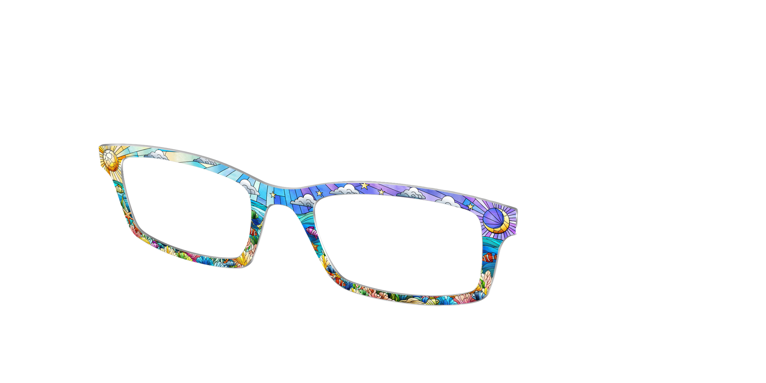 The Coral Reef Stained Glass - Angle Top Image - Pair Eyewear