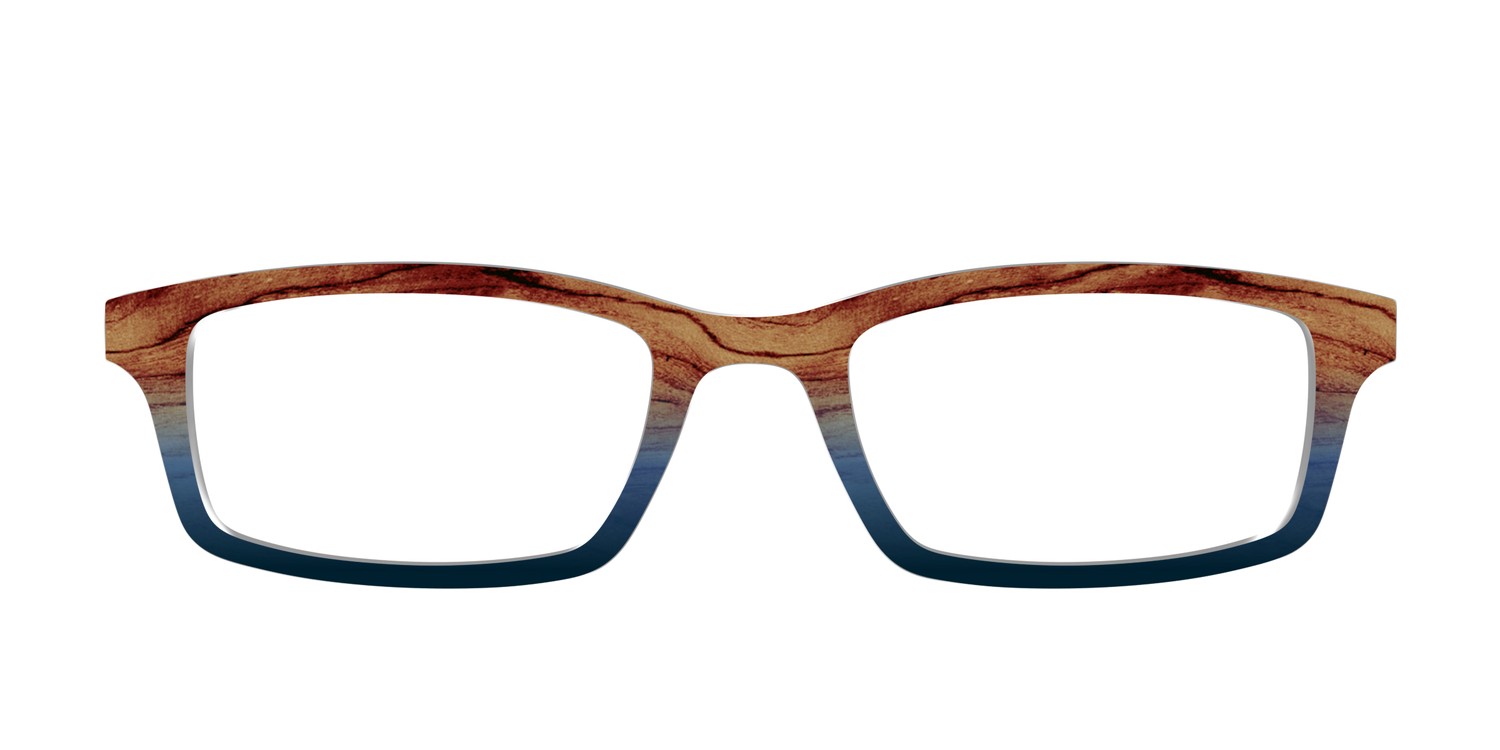 The Denim Woodgrain Split - Front Top Image - Pair Eyewear
