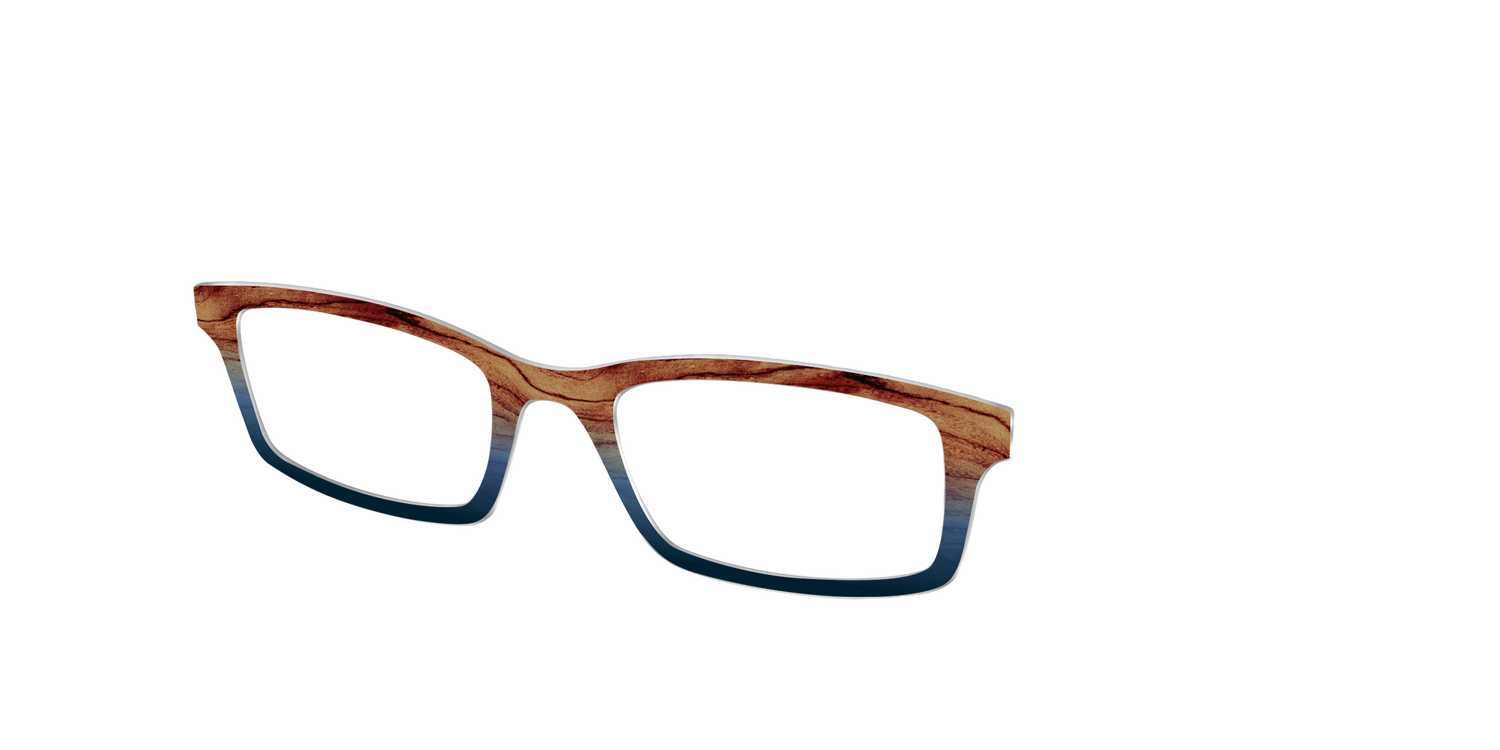The Denim Woodgrain Split - Angle Top Image - Pair Eyewear
