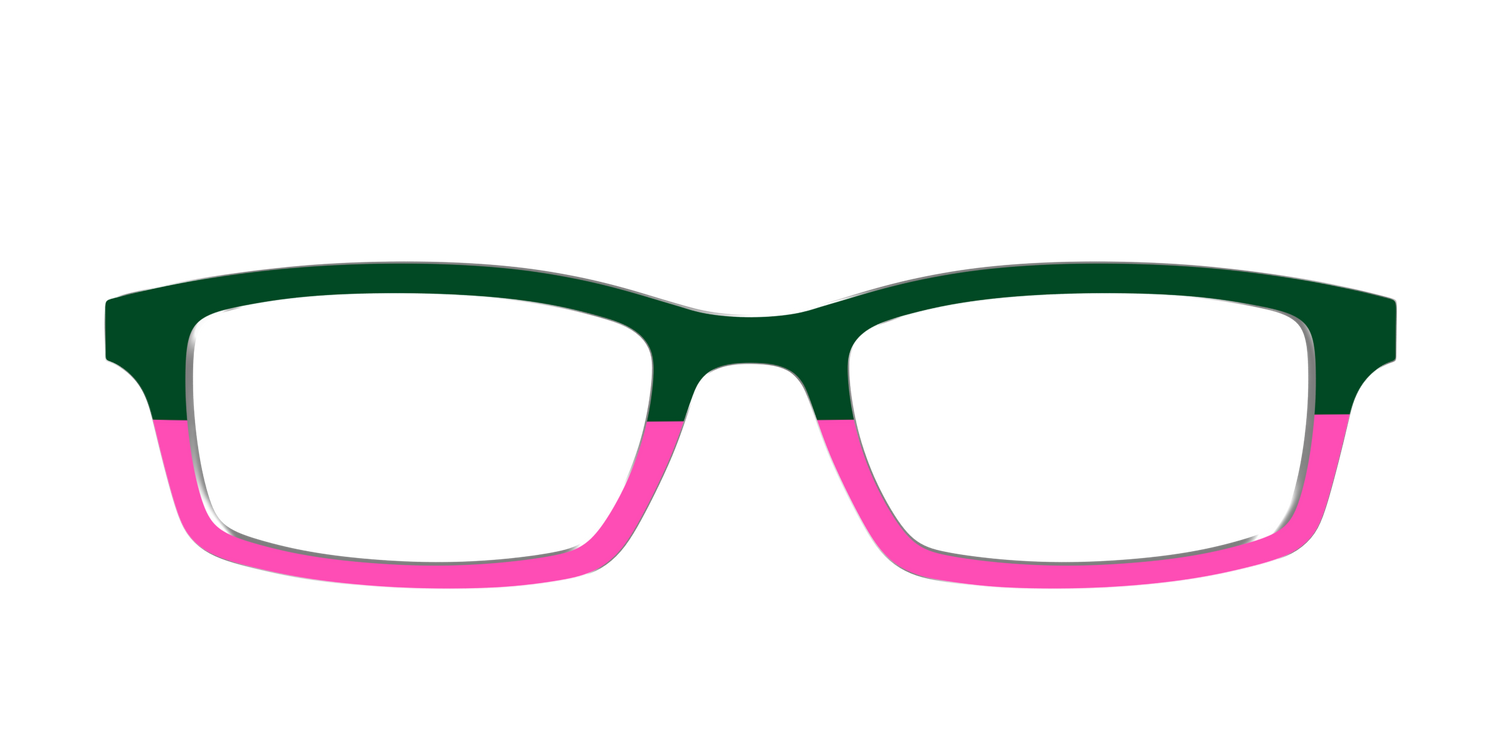 The Emerald and Flamingo Split - Front Top Image - Pair Eyewear