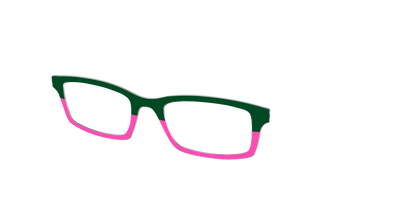 The Emerald and Flamingo Split - Angle Top Thumbnail - Pair Eyewear