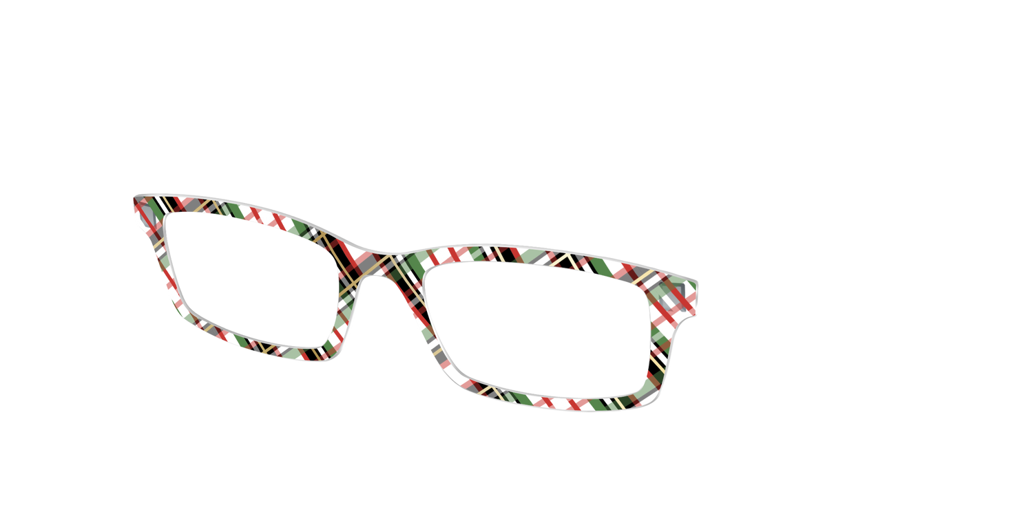The Evergreen Plaid with Foil Crystal - Angle Top Image - Pair Eyewear
