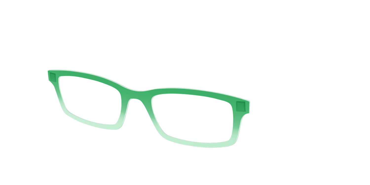 The Fern to Mint Gradient Crystal - Angle Top Image - Pair Eyewear