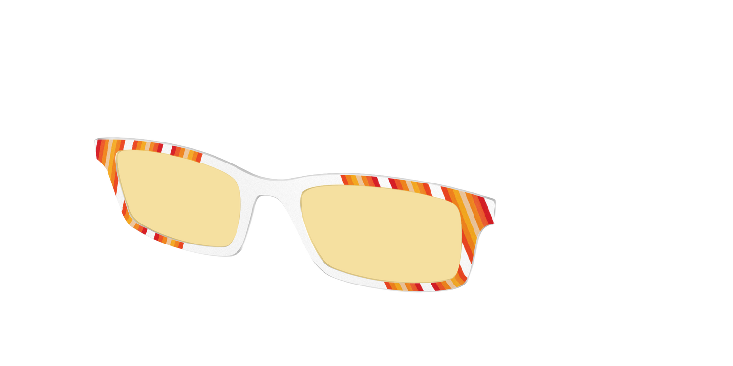 The Groovy Stripes with Citrine Yellow Lens - Angle Top Image - Pair Eyewear