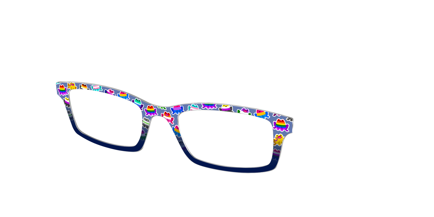 The Hoppy Pride Stickers - Angle Top Image - Pair Eyewear
