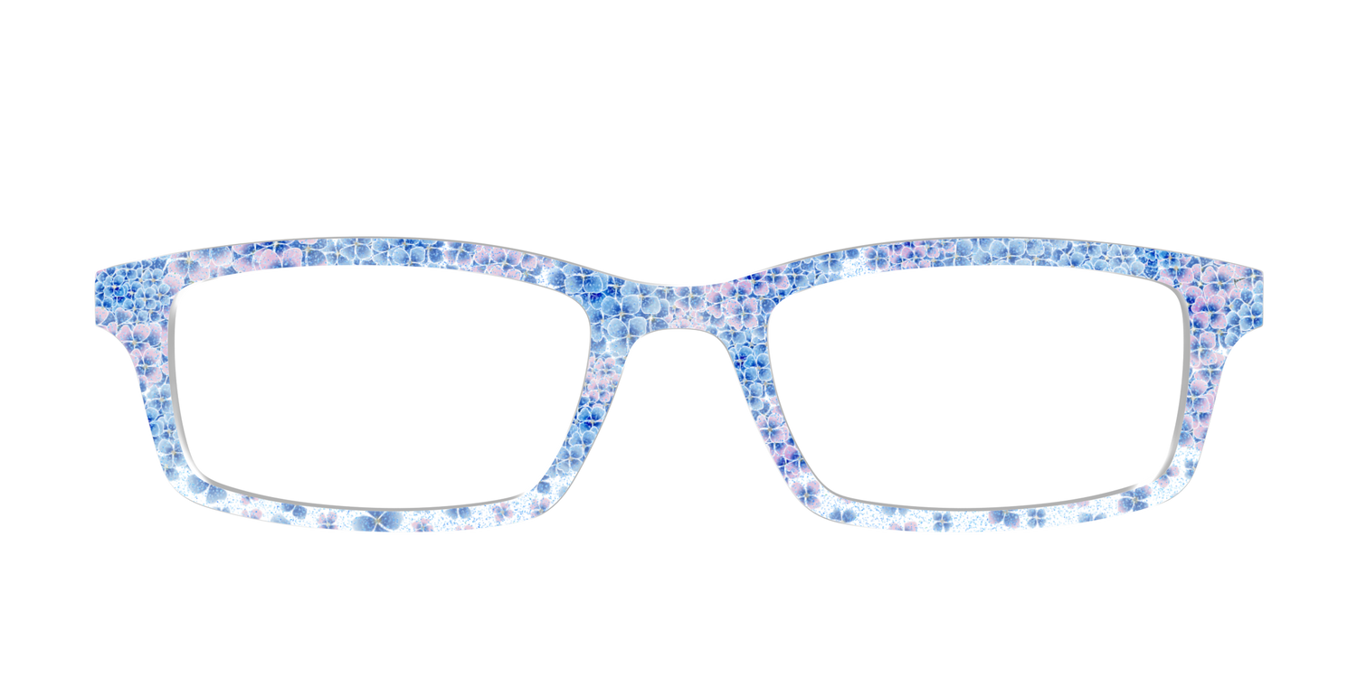 The Hydrangea Confetti Crystal with Gold Foil - Front Top Image - Pair Eyewear