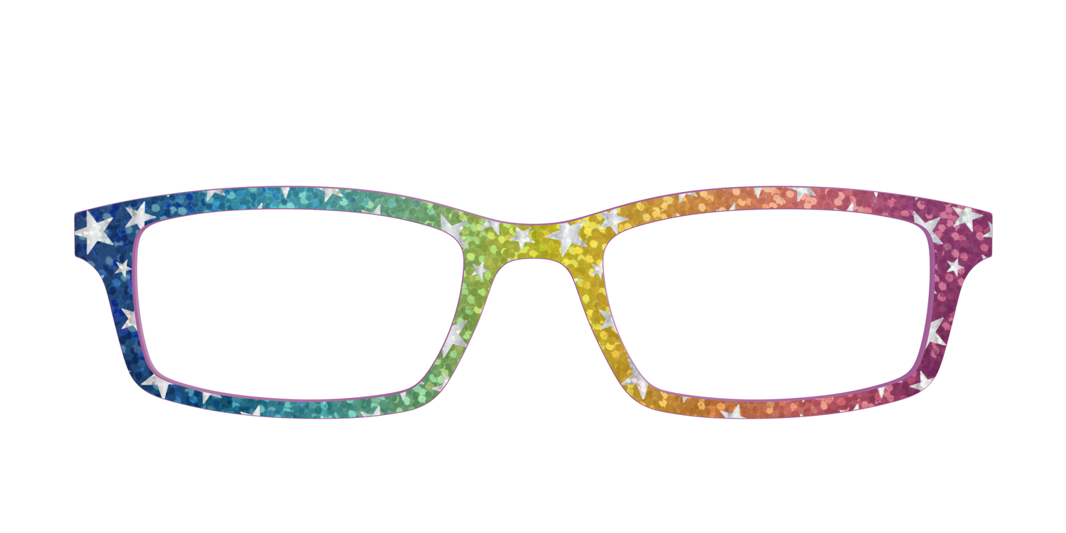 The Iridescent Rainbow Stars - Front Top Image - Pair Eyewear