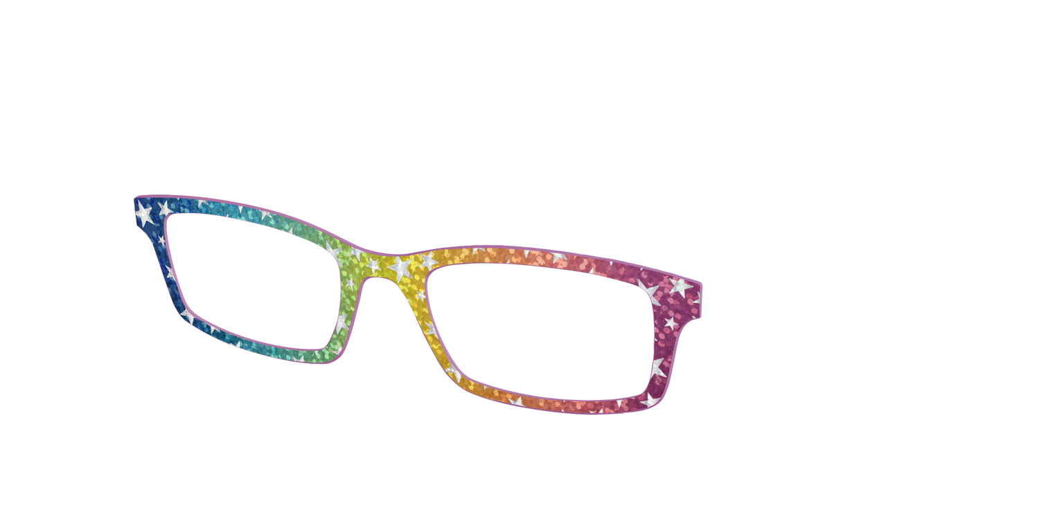 The Iridescent Rainbow Stars - Angle Top Image - Pair Eyewear