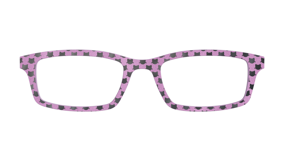 The Mauve Shimmer with Foil Cats - Front Top Image - Pair Eyewear