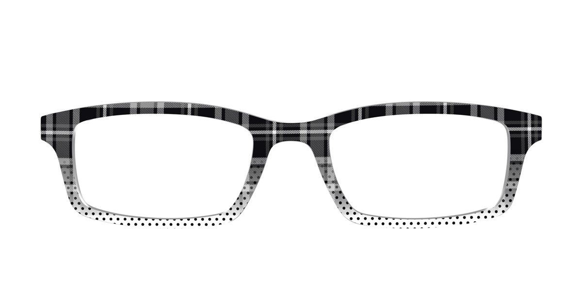 The Monochrome Plaid & Polka Dots - Front Top Image - Pair Eyewear