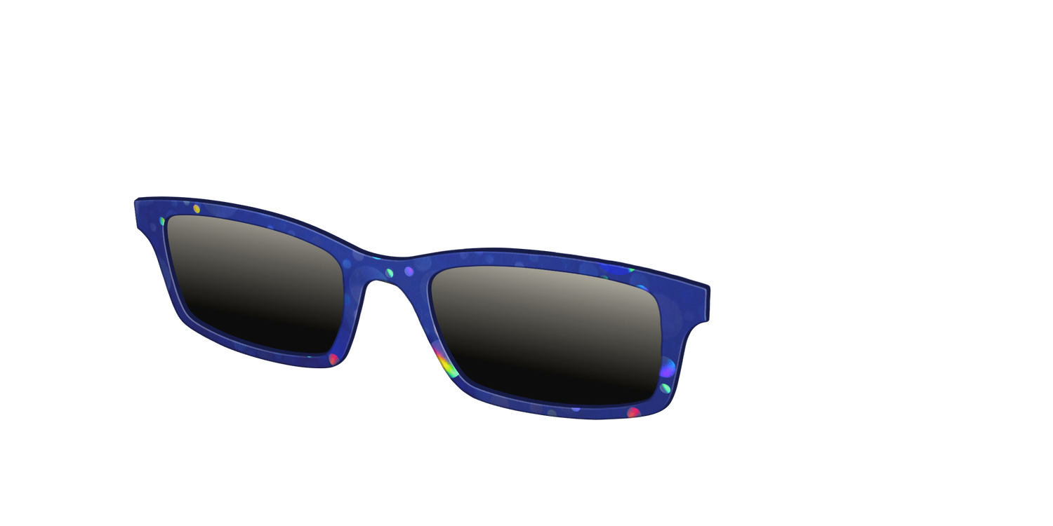 The Polarized Navy Holographic Bubbles Sun Top - Angle Top Image - Pair Eyewear