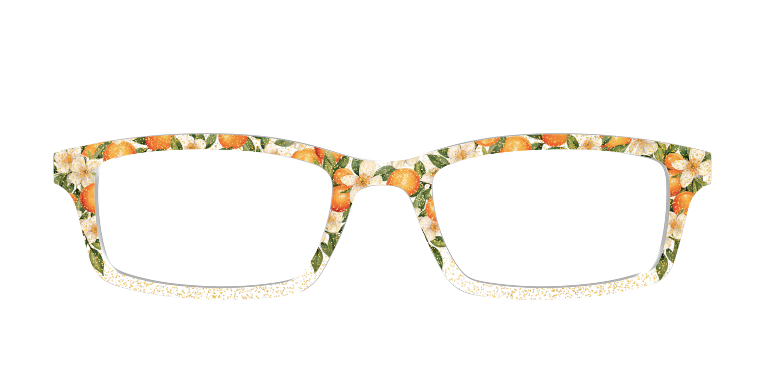 The Orange Blossom Glitter Crystal - Front Top Image - Pair Eyewear