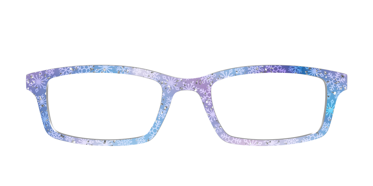 The Pastel Snowflake with Iridescent Glitter - Front Top Image - Pair Eyewear