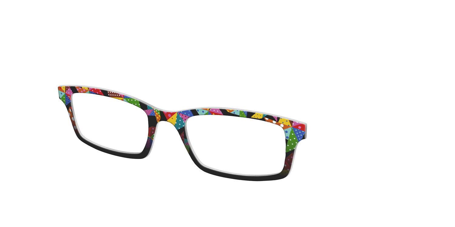 The Patchwork Pinwheels - Angle Top Image - Pair Eyewear