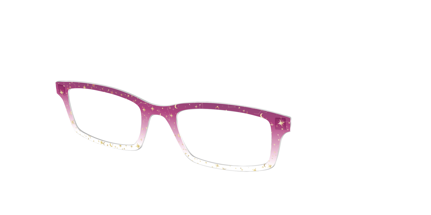 The Pink Ombre Gold Foil Crystal - Angle Top Image - Pair Eyewear