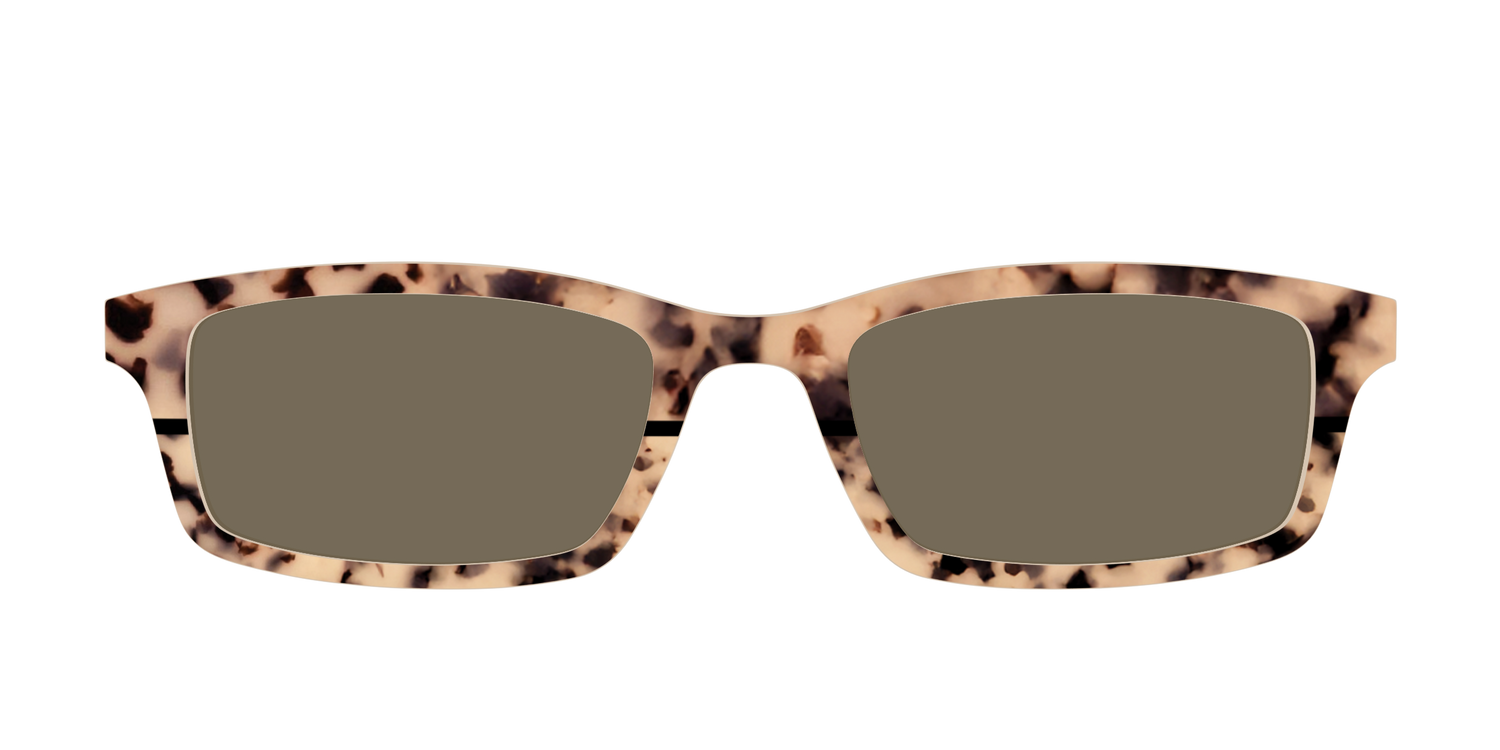 The Polarized Bisque Tortoise Split Sun Top - Front Top Image - Pair Eyewear