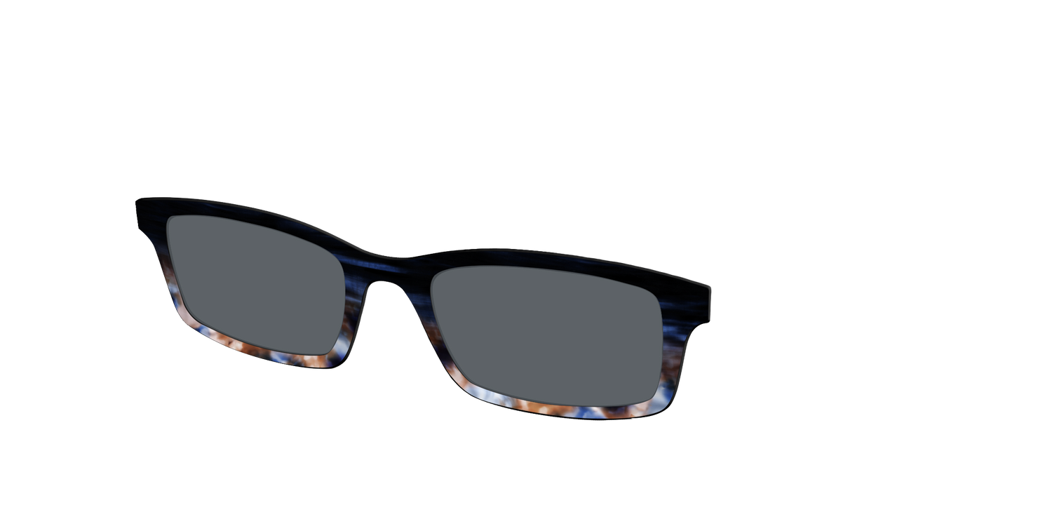 The Polarized Blue Horn Tortoise Sun Top - Angle Top Image - Pair Eyewear