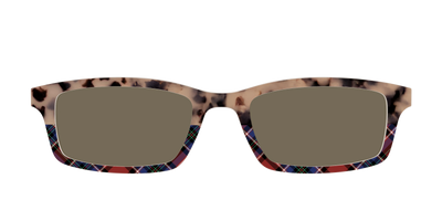 The Polarized Cookie Dough Tortoise & Plaid Split Sun Top - Front Top Thumbnail - Pair Eyewear