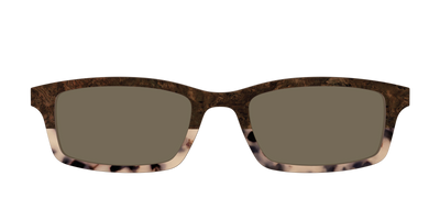 The Polarized Dark Oak Tortoise Split Sun Top - Front Top Thumbnail - Pair Eyewear