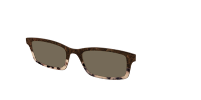 The Polarized Dark Oak Tortoise Split Sun Top - Angle Top Thumbnail - Pair Eyewear