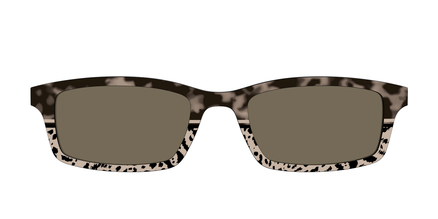 The Polarized Ink Blot Tortoise Split Sun Top - Front Top Image - Pair Eyewear