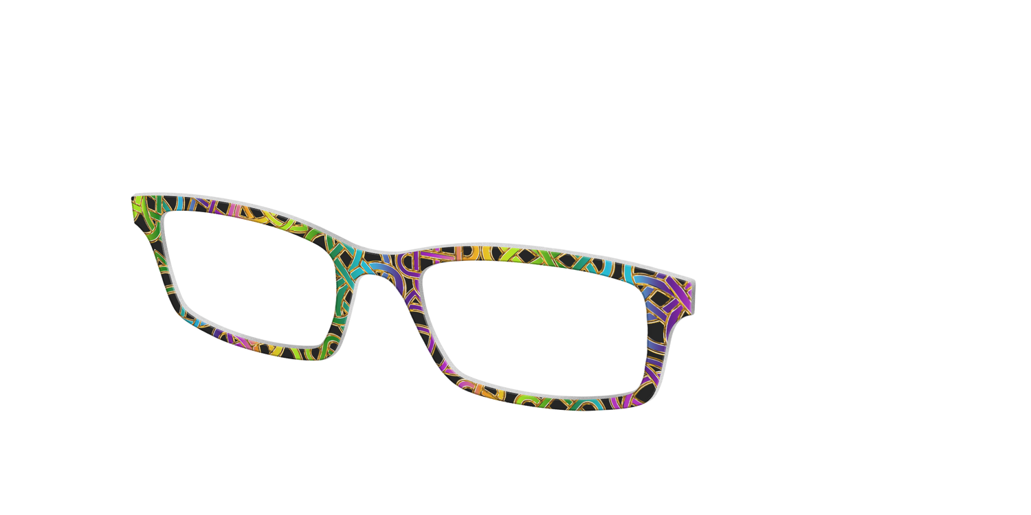 The Rainbow Celtic Chrome - Angle Top Image - Pair Eyewear