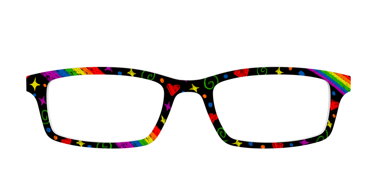 The Rainbow Chalk Doodles - Front Top Image - Pair Eyewear