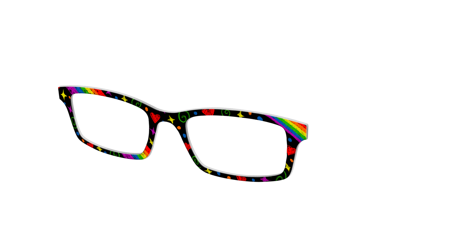 The Rainbow Chalk Doodles - Angle Top Image - Pair Eyewear