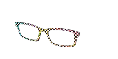 The Rainbow Foil Check - Angle Top Thumbnail - Pair Eyewear
