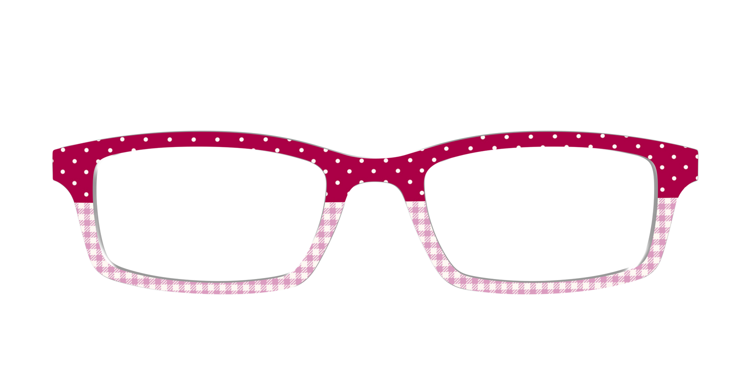 The Raspberry Pin Dot Split - Front Top Image - Pair Eyewear