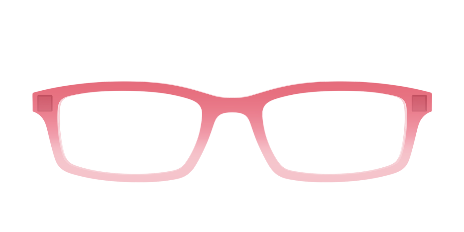 The Red to Coral Gradient Crystal - Front Top Image - Pair Eyewear