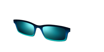 The Polarized Royal Blue to Seafoam Gradient Sun Top - Angle Top Thumbnail - Pair Eyewear