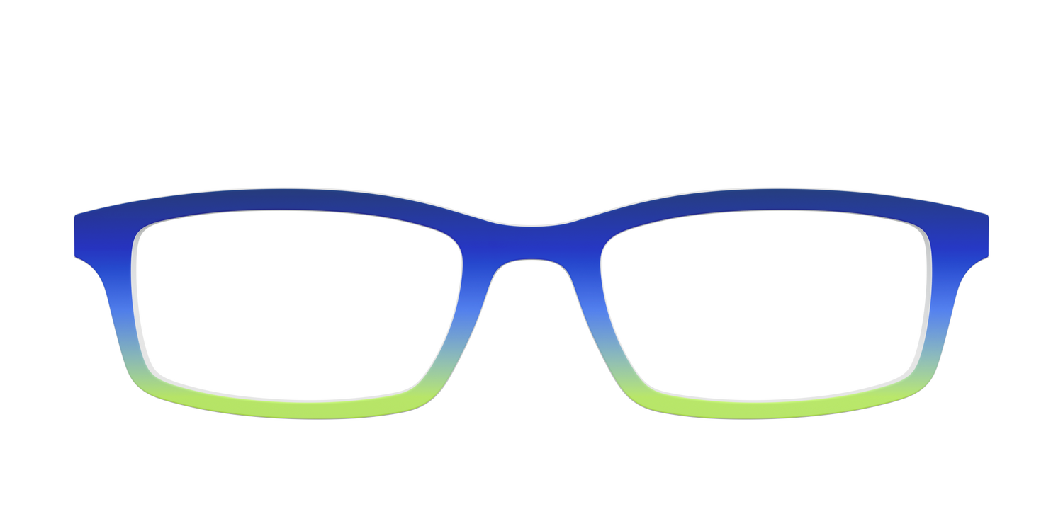 The Sapphire to Chartreuse Gradient - Front Top Image - Pair Eyewear