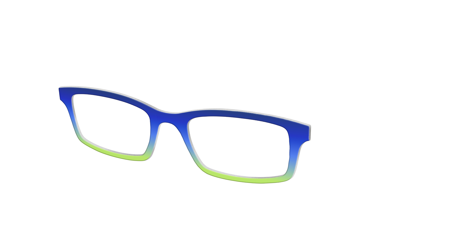 The Sapphire to Chartreuse Gradient - Angle Top Image - Pair Eyewear