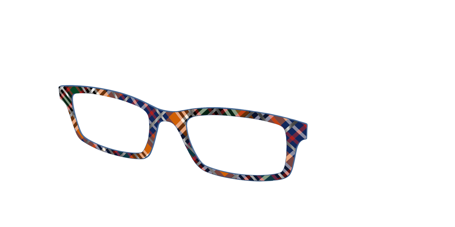The Scholastic Plaid with Foil - Angle Top Image - Pair Eyewear