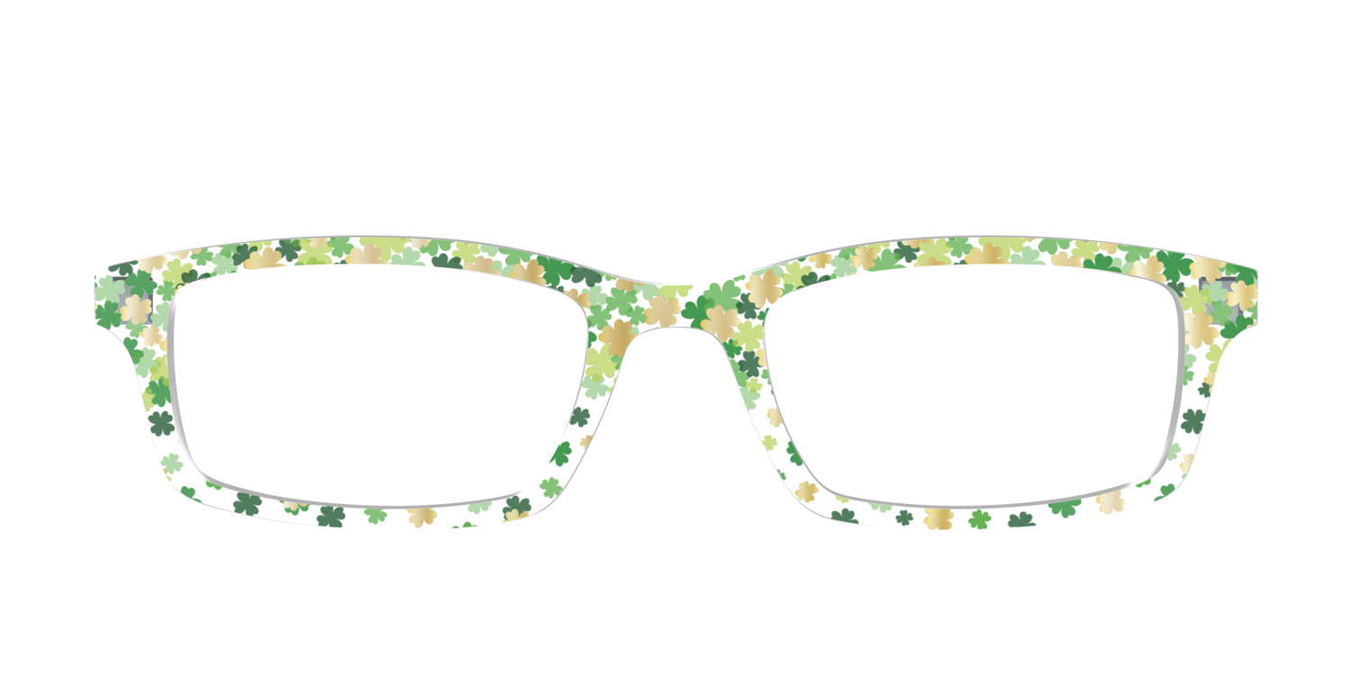 The Shamrock Foil Confetti Crystal - Front Top Image - Pair Eyewear