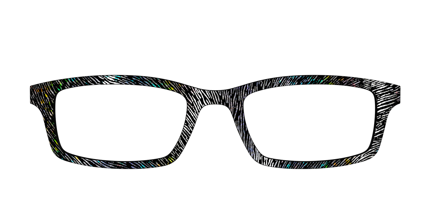 The Silver Holographic Spell Sparks - Front Top Image - Pair Eyewear