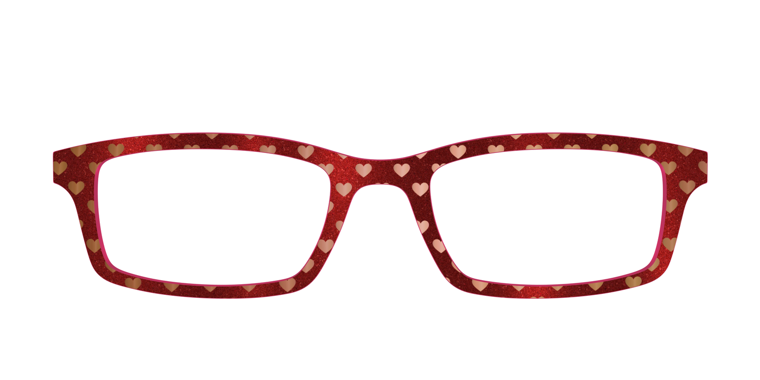 The Simple Foil Hearts Shimmer - Front Top Image - Pair Eyewear