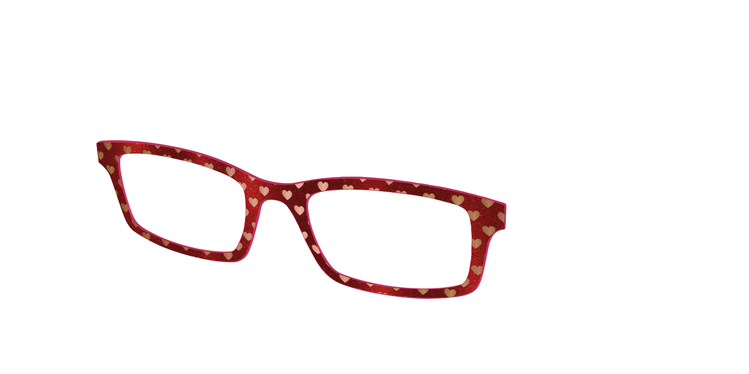 The Simple Foil Hearts Shimmer - Angle Top Image - Pair Eyewear